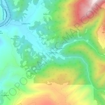 Capodacqua topographic map, elevation, terrain