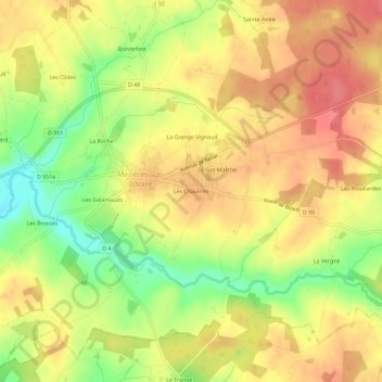 Les Chaumes topographic map, elevation, terrain
