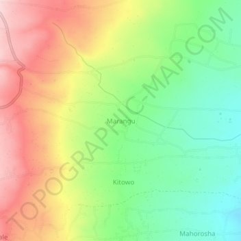 Marangu topographic map, elevation, terrain