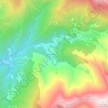 Outeiro da Vinha topographic map, elevation, terrain