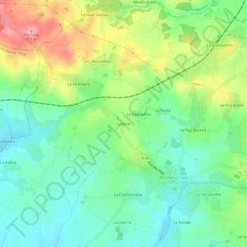 La Jarrie topographic map, elevation, terrain