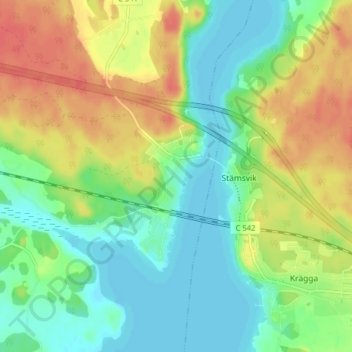 Ekolsund topographic map, elevation, terrain