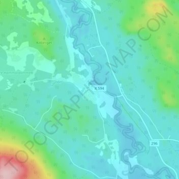 Voxnabruk topographic map, elevation, terrain