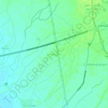 Umangan topographic map, elevation, terrain