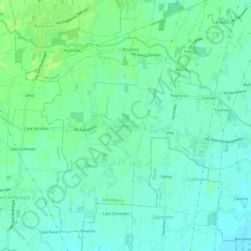 Scandolara topographic map, elevation, terrain