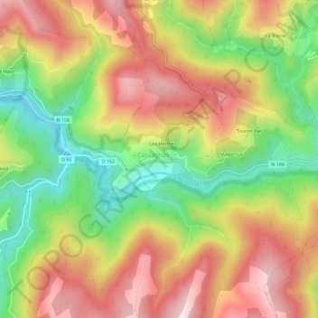 Lou Plantario topographic map, elevation, terrain
