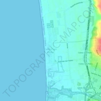 Caleta San Pedro topographic map, elevation, terrain