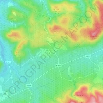 Villerouge la Crémade topographic map, elevation, terrain