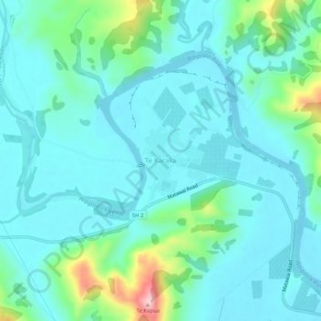 Te Karaka topographic map, elevation, terrain