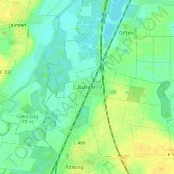 Barnten topographic map, elevation, terrain