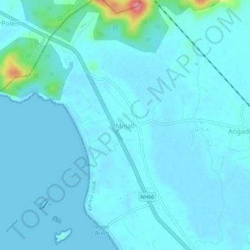Majali topographic map, elevation, terrain