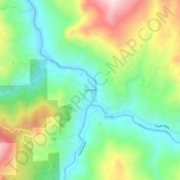 Two Rivers topographic map, elevation, terrain