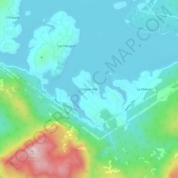Colbún Alto topographic map, elevation, terrain