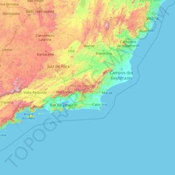 Rio de Janeiro topographic map, elevation, terrain