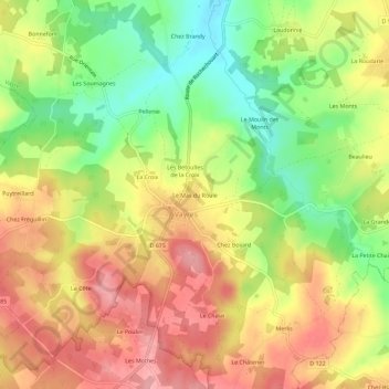 Le Mas du Roule topographic map, elevation, terrain
