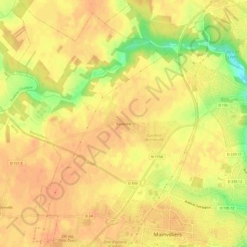 Seresville topographic map, elevation, terrain