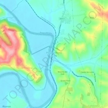 Poggio Mirteto Scalo topographic map, elevation, terrain