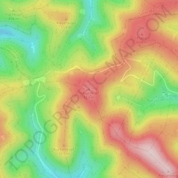 Steigerkopf topographic map, elevation, terrain