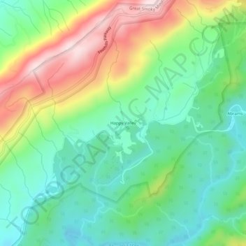 Happy Valley topographic map, elevation, terrain