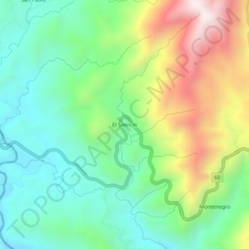 El Silencio topographic map, elevation, terrain
