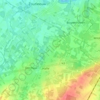 Dungel topographic map, elevation, terrain