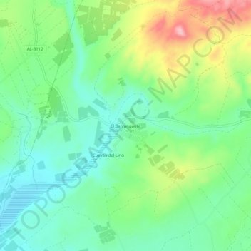 El Barranquete topographic map, elevation, terrain