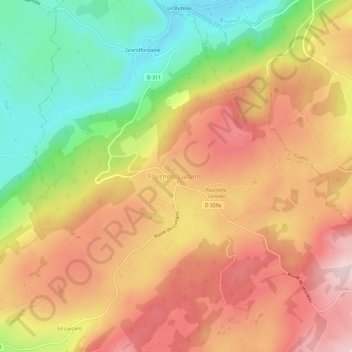 Les Fournets topographic map, elevation, terrain