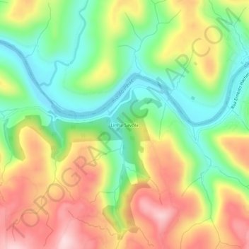 Linha Savóia topographic map, elevation, terrain