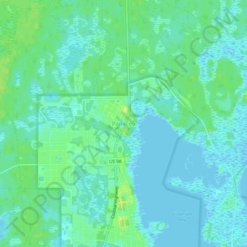 Panacea topographic map, elevation, terrain