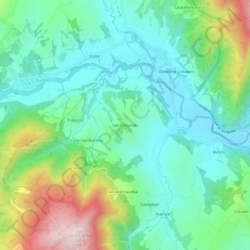 San Fortunato topographic map, elevation, terrain