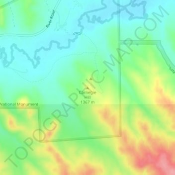 Carnegie Hill topographic map, elevation, terrain