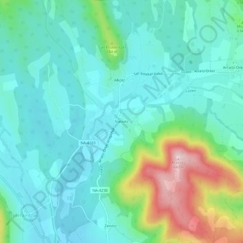 Iráizoz topographic map, elevation, terrain