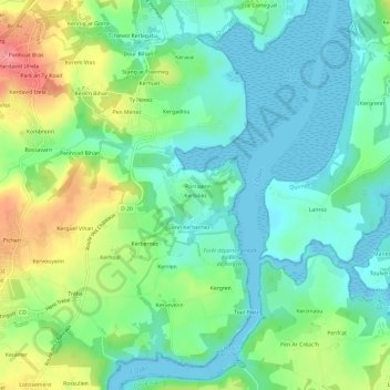 Kerbiliès topographic map, elevation, terrain