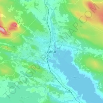 Bollnäs topographic map, elevation, terrain