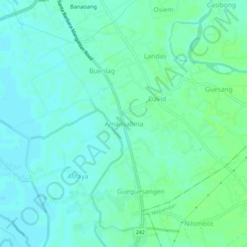 Amansabina topographic map, elevation, terrain