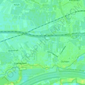Pottum topographic map, elevation, terrain