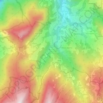 Dogana Nuova topographic map, elevation, terrain