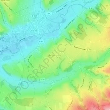 La Croix-Leigne topographic map, elevation, terrain