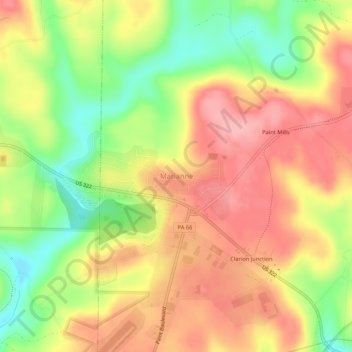 Marianne topographic map, elevation, terrain
