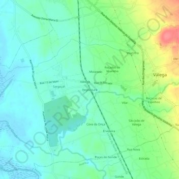 Regedoura topographic map, elevation, terrain