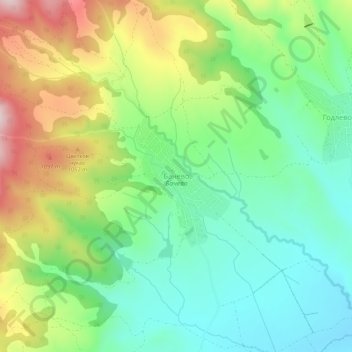 Bachevo topographic map, elevation, terrain