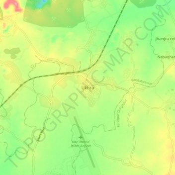 Ukhra topographic map, elevation, terrain