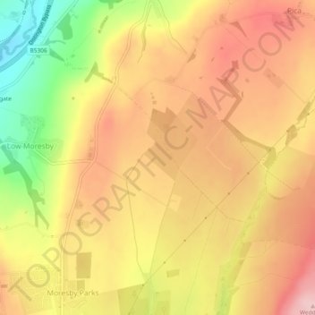 Distington Moss topographic map, elevation, terrain