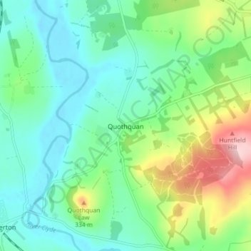 Quothquan topographic map, elevation, terrain