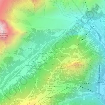Peindein topographic map, elevation, terrain