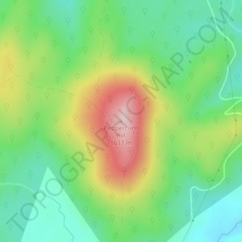 Peppercorn Hill topographic map, elevation, terrain