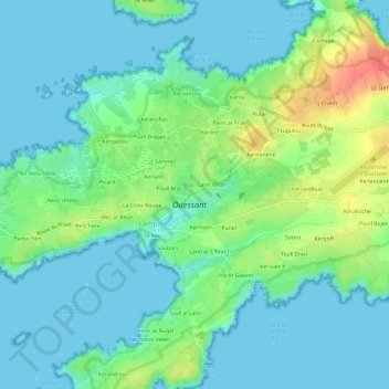 Kernigou topographic map, elevation, terrain