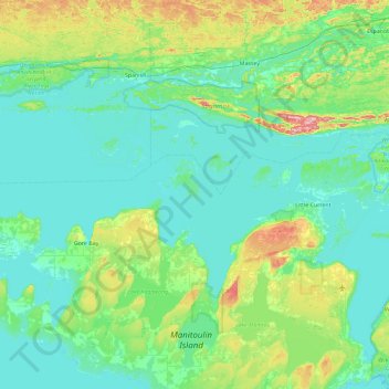 Clapperton Island topographic map, elevation, terrain