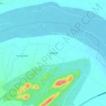 Saidabad topographic map, elevation, terrain