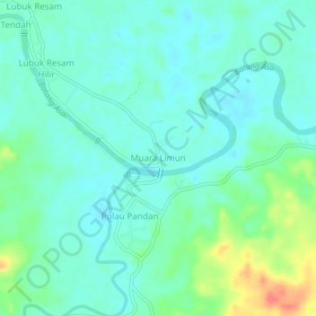 Muara Limun topographic map, elevation, terrain